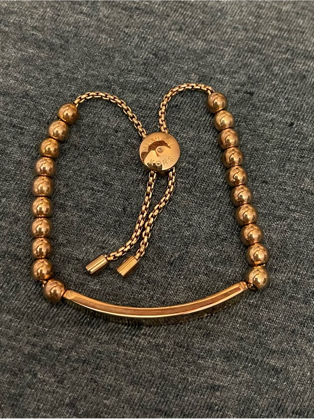 Michael Kors Rose Gold-Toned Beaded Slider Bracelet